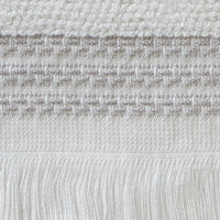 Casual Fringe 2-Piece Cotton Hand Towel Set, White
