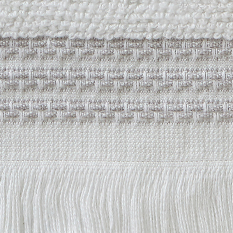 Casual Fringe 2-Piece Cotton Hand Towel Set, White