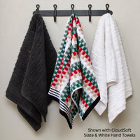 Multi Mod Stripe 2-Piece Hand Towel Set, Sage/Red Multi