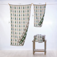 Multi Trees Jacquard 2-Piece Hand Towel Set, Multi