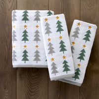 Multi Trees Jacquard 2-Piece Hand Towel Set, Multi