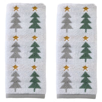 Multi Trees Jacquard 2-Piece Hand Towel Set, Multi
