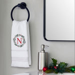 Wreath Monogram “N" 2-Piece Hand Towel Set, White