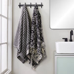Lewis Jacquard Bath Towel, Black/Linen