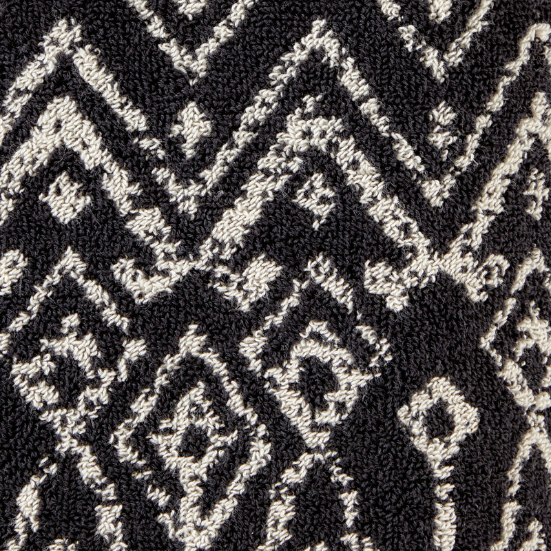 Nador Jacquard Bath Towel, Black/Linen