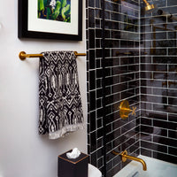 Nador Jacquard Bath Towel, Black/Linen