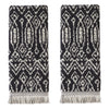 Nador 2-Piece Jacquard Hand Towel Set, Black/Linen