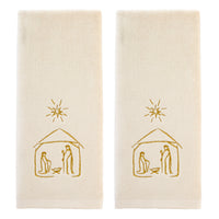 Nativity 2-Piece Hand Towel Set, Natural