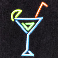 Neon Cocktail 2-Piece Hand Towel Set, Black