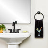 Neon Cocktail 2-Piece Hand Towel Set, Black