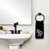 Neon Mushrooms 2-Piece Hand Towel Set, Black