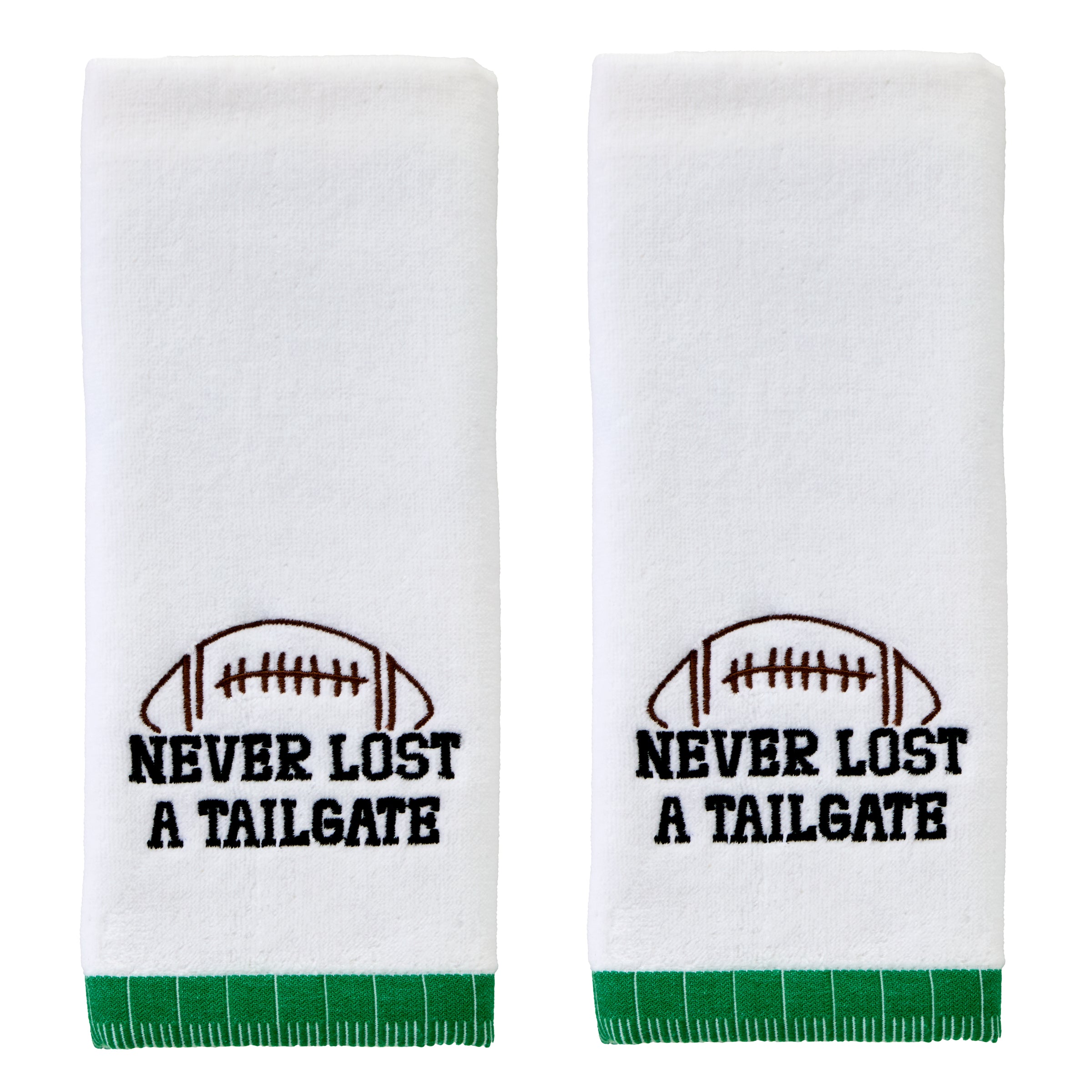 Never Lost A Tailgate 2-Piece Hand Towel Set, White