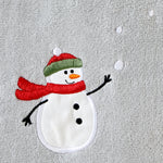 Snowman With Snowballs 2-Piece Hand Towel Set, Gray