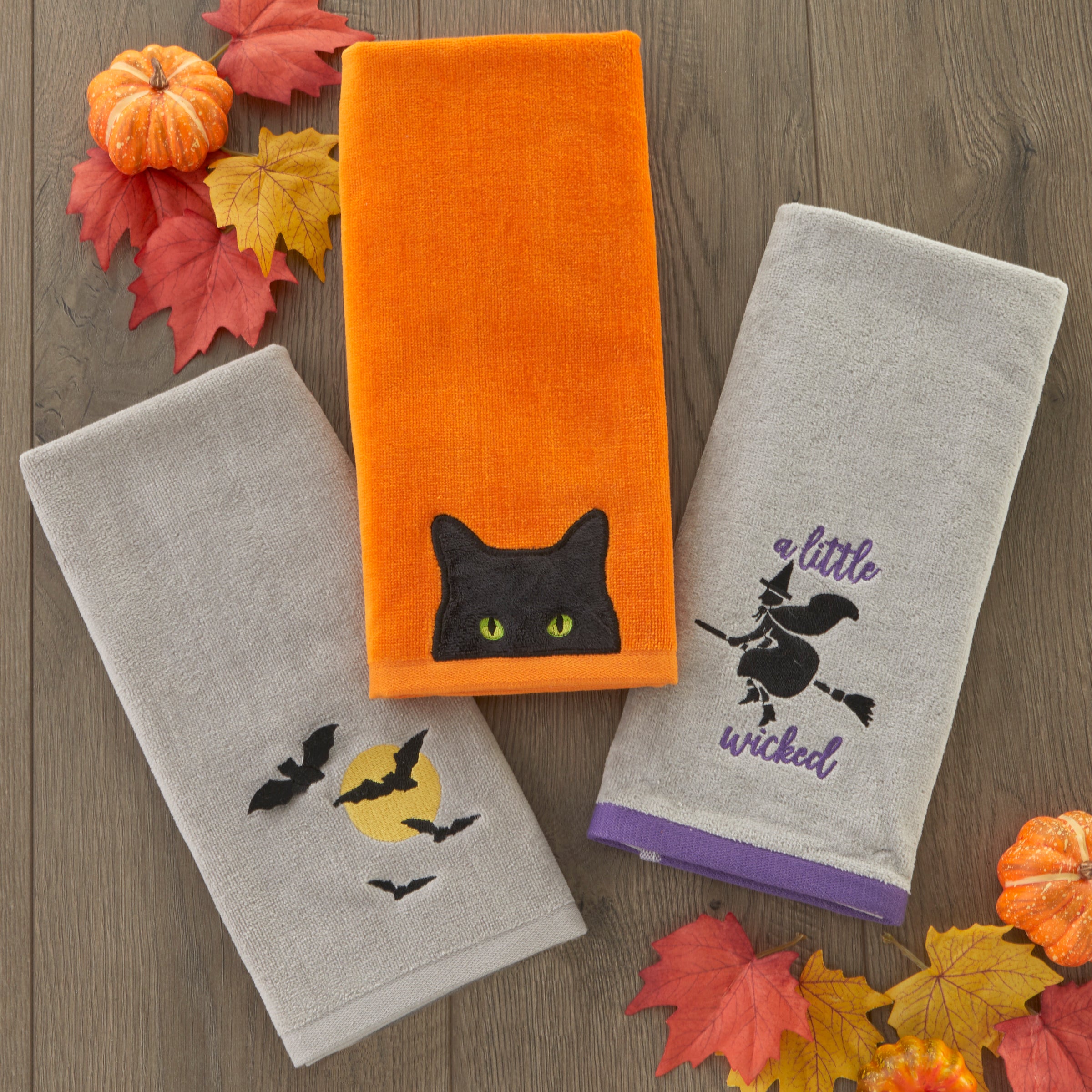 Full Moon Flight 2-Piece Hand Towel Set, Gray