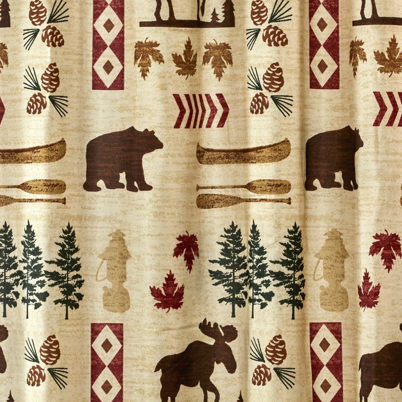 North Ridge Fabric Shower Curtain, Natural/Multi