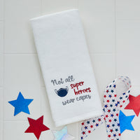 Not All Superheroes Wear Capes 2-Piece Hand Towel Set, White