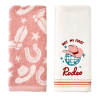 Not My First Rodeo 2-Piece Hand Towel Set, Natural/Blush