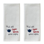 Not All Superheroes Wear Capes 2-Piece Hand Towel Set, White