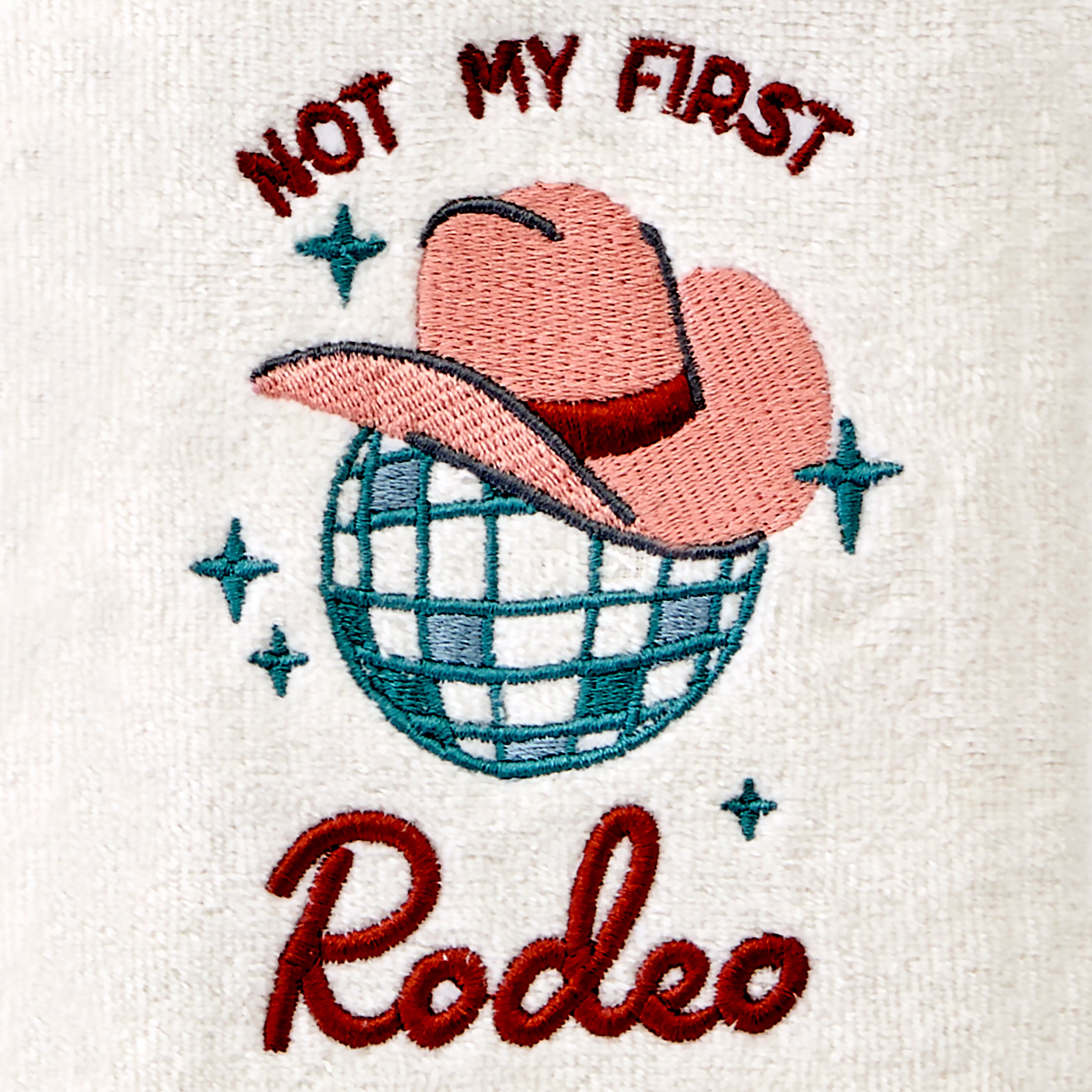 Not My First Rodeo 2-Piece Hand Towel Set, Natural/Blush