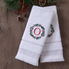 Wreath Monogram “O" 2-Piece Hand Towel Set, White