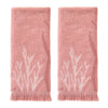 Ocean Coral Sculpted Jacquard 2-Piece Hand Towel Set, Coral