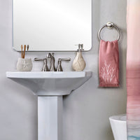 Ocean Coral Sculpted Jacquard 2-Piece Hand Towel Set, Coral