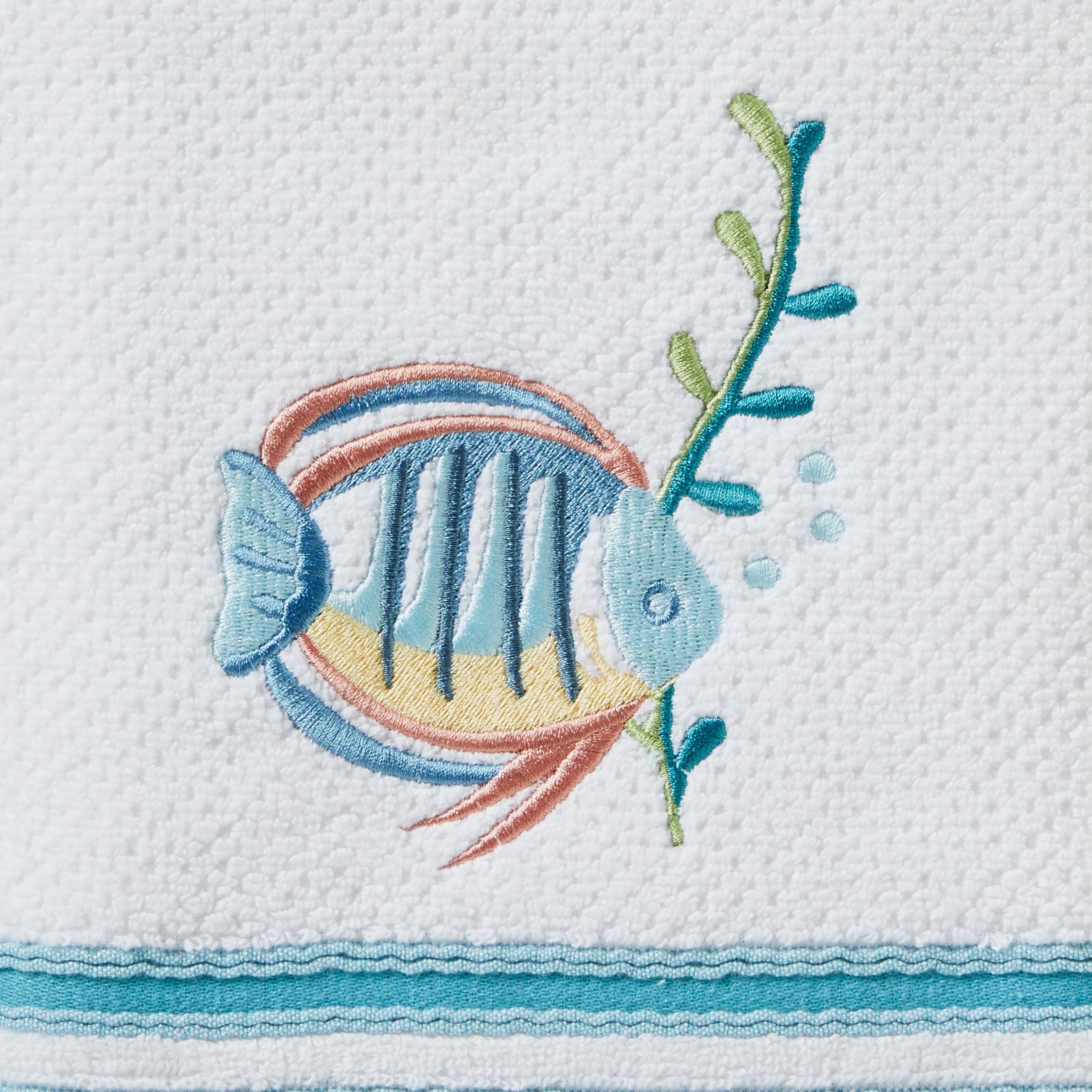 Ocean Watercolor Bath Towel, White