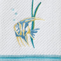 Ocean Watercolor 2-Piece Hand Towel Set, White