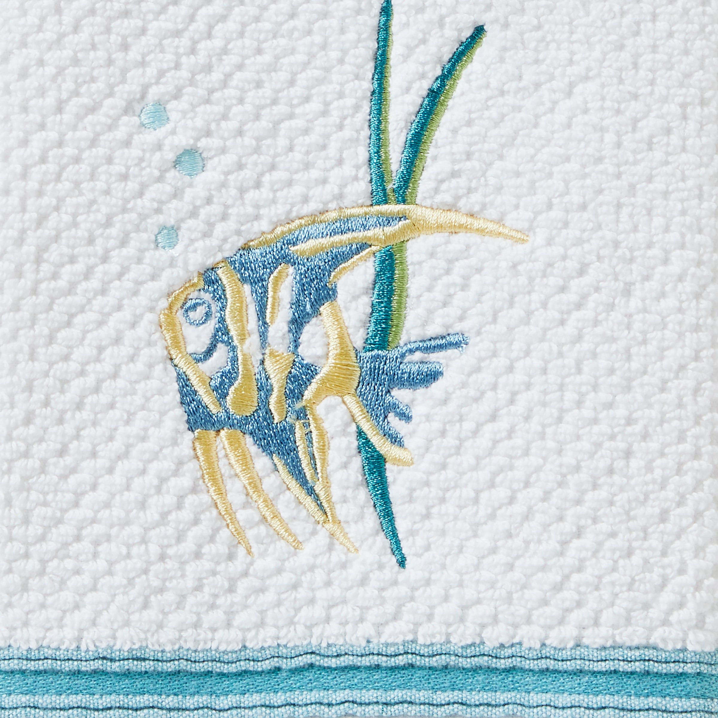 Ocean Watercolor 2-Piece Hand Towel Set, White