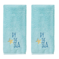 Ocean Watercolor 2-Piece Hand Towel Set, Aqua