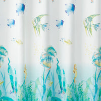 Ocean Watercolor Fabric Shower Curtain, Multi