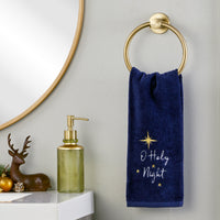 O Holy Night 2-Piece Hand Towel Set, Navy