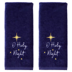 O Holy Night 2-Piece Hand Towel Set, Navy