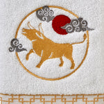 Vern Yip by SKL Home, Zodiac Ox 2-Piece Hand Towel Set, White