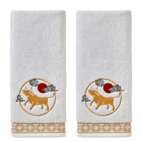 Vern Yip by SKL Home, Zodiac Ox 2-Piece Hand Towel Set, White