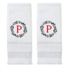 Wreath Monogram “P" 2-Piece Hand Towel Set, White