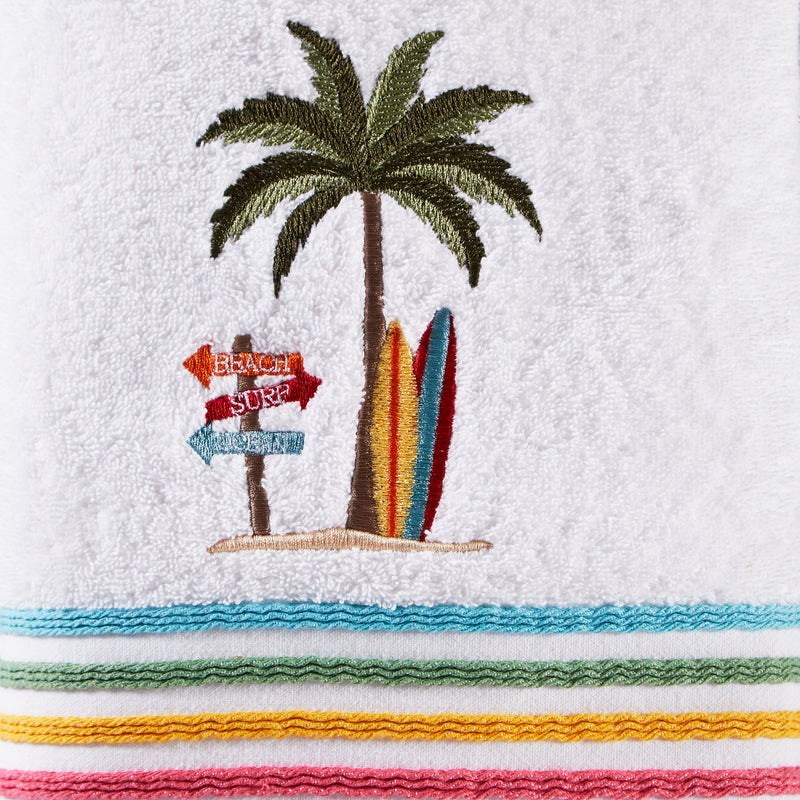 Paradise Beach Bath Towel, White/Multi