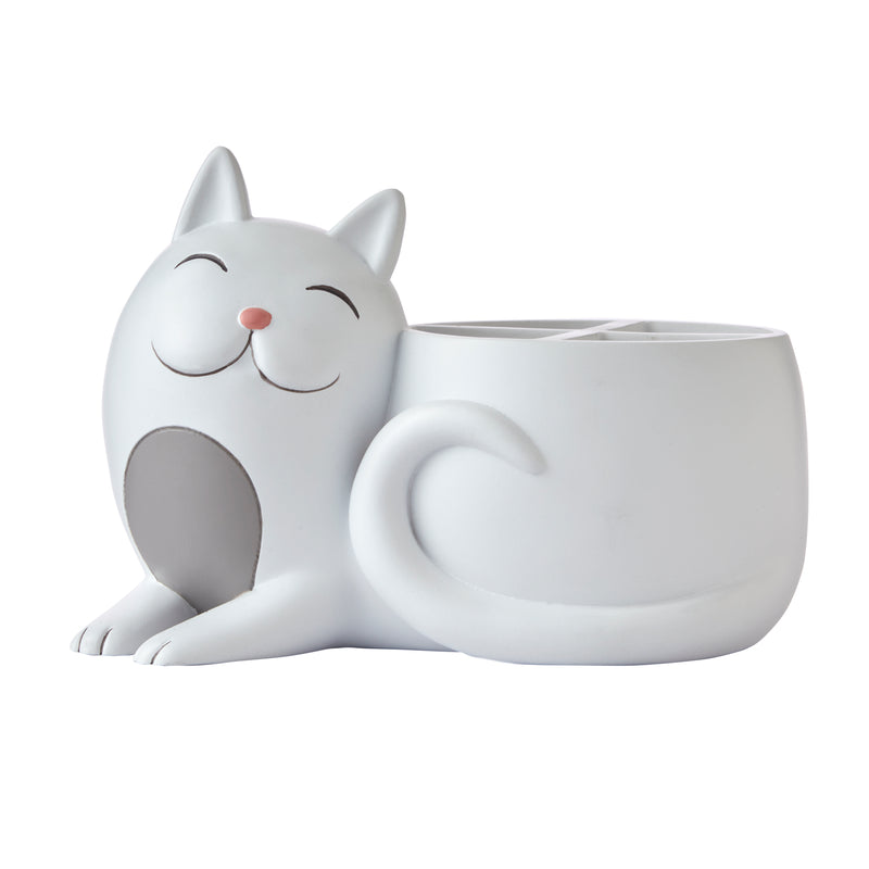 Pet Play Cat Toothbrush Holder, White