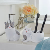 Pet Play Cat Toothbrush Holder, White