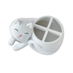 Pet Play Cat Toothbrush Holder, White