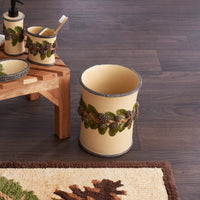 Pinehaven Wastebasket, Tan/Multi