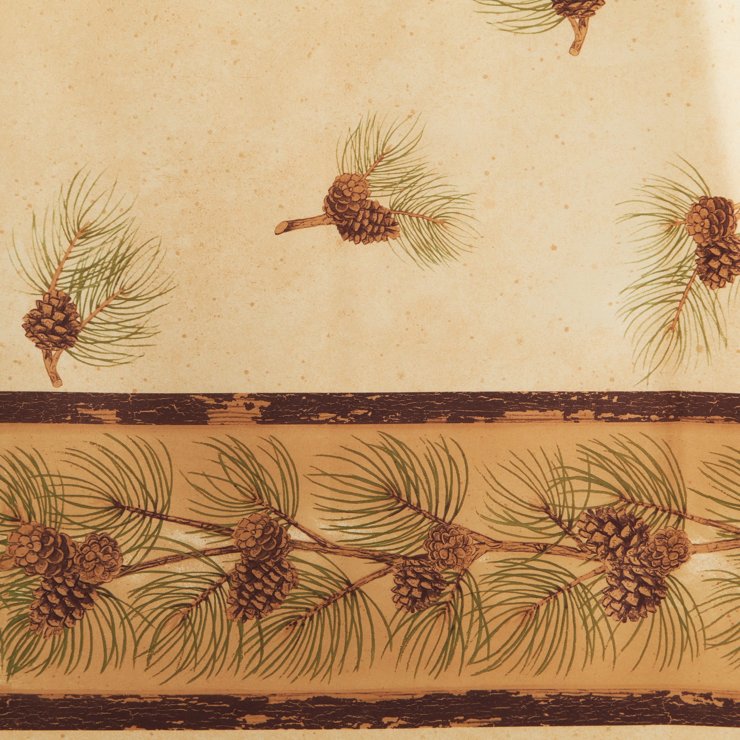 Pinehaven Fabric Shower Curtain, Tan/Multi