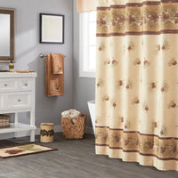 Pinehaven Fabric Shower Curtain, Tan/Multi