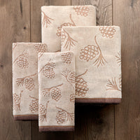 Pinecone Jacquard 4pc Bath & Hand Towel Set, Wheat