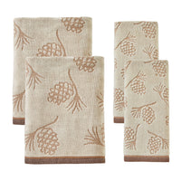 Pinecone Jacquard 4pc Bath & Hand Towel Set, Wheat