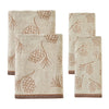Pinecone Jacquard 4pc Bath & Hand Towel Set, Wheat