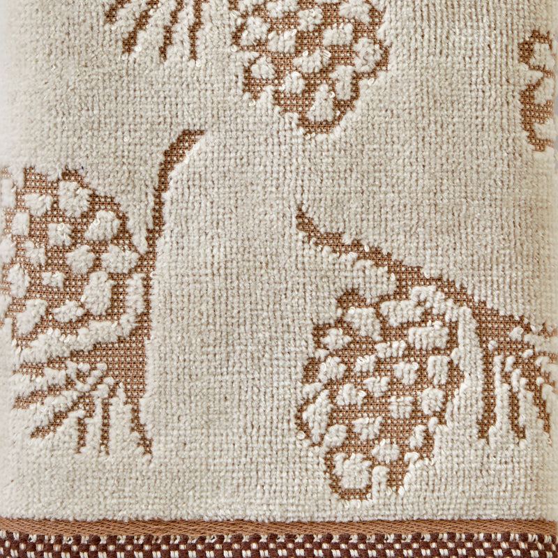 Pinecone Jacquard 2-Piece Hand Towel Set, Wheat