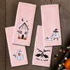 Ghost Walking Dog 2-Piece Hand Towel Set, Pink