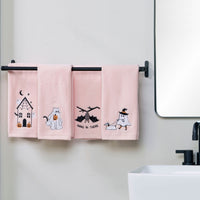 Ghost Cat Towel 2-Piece Hand Towel Set, Pink