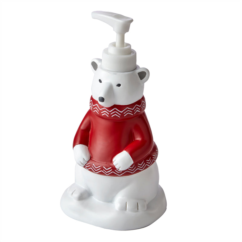 Vern Yip by SKL Home Polar Cove Lotion/Soap Dispenser, Red/White